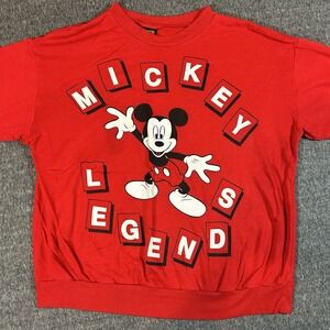 Vintage 90s Disney Mickey Legends Star Crewneck Red Adult XL Mickey‎ Mouse